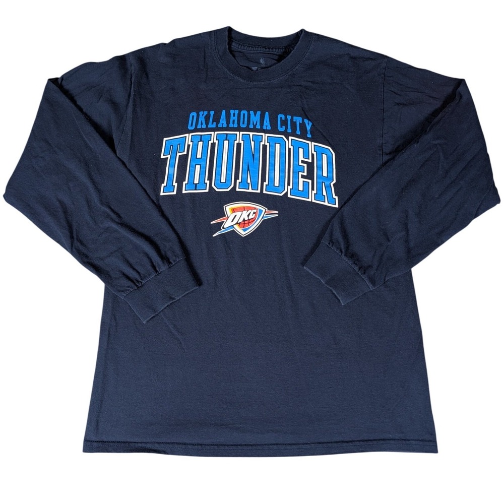 Fanatics NBA Oklahoma City Thunder Long Sleeve T-Shirt Navy Blue Graphic Tee